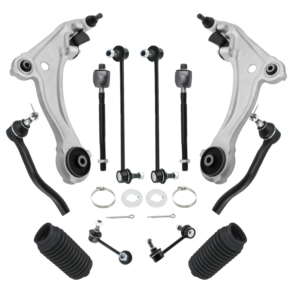12x Front Suspension Kit Control Arm w/Sway Bar Link compatible for Nissan Maxima 2009-2014