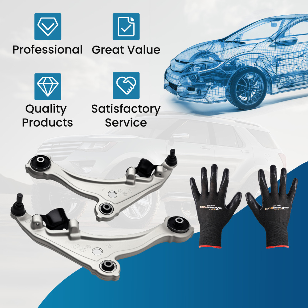Front Lower Control Arms Suspension Kit for 2009-2014 compatible for Nissan Maxima w/ Gloves