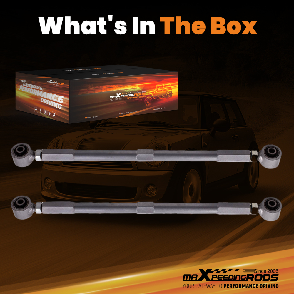 2 Pcs Adjustable Rear Lower Control Arm compatible for Mini Cooper 2002-2013 R50/R52/R53 suspension arms