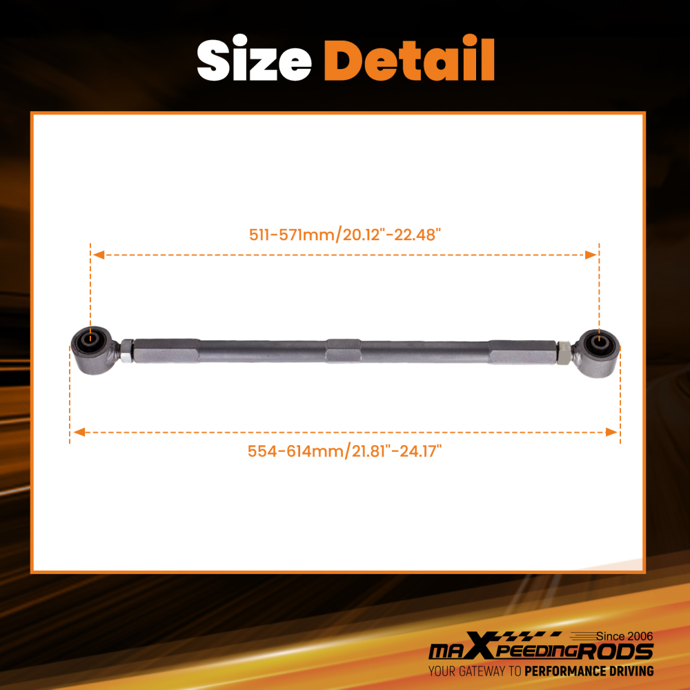 2 Pcs Adjustable Rear Lower Control Arm compatible for Mini Cooper 2002-2013 R50/R52/R53 suspension arms