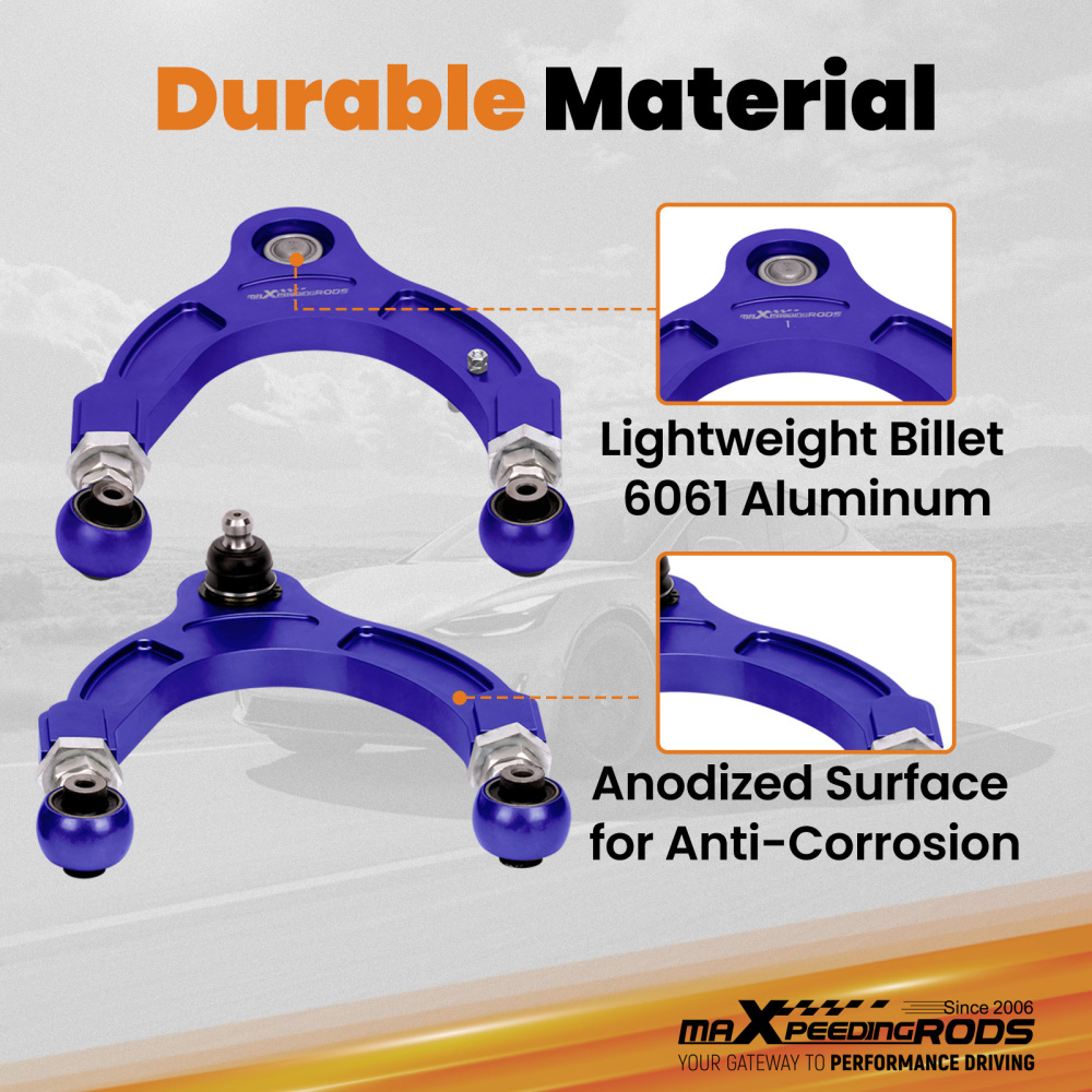 2pcs Aluminum Adjustable Front Upper Control Arms compatible for Tesla Model 3 2017-2024