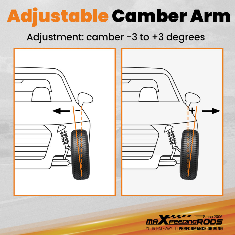 2pcs Aluminum Adjustable Front Upper Control Arms compatible for Tesla Model 3 2017-2024