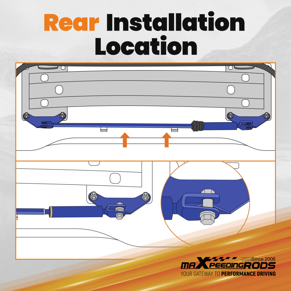 Adjustable Upper Control Arms Balance Damper Rod Bar for 2017-2023 compatible for Tesla Model 3