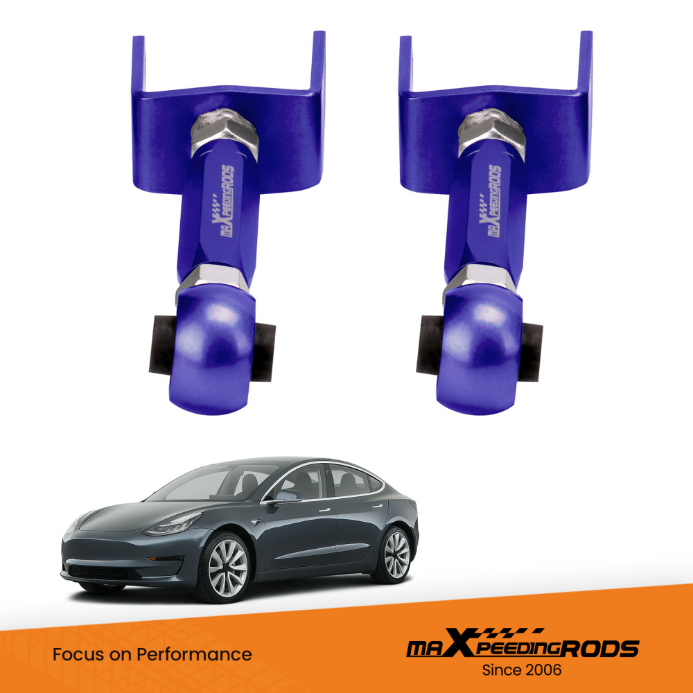 2x Adjustable Rear Camber Arms Kit Rubber Bushing compatible for Tesla model 3 / Y 2017-Up