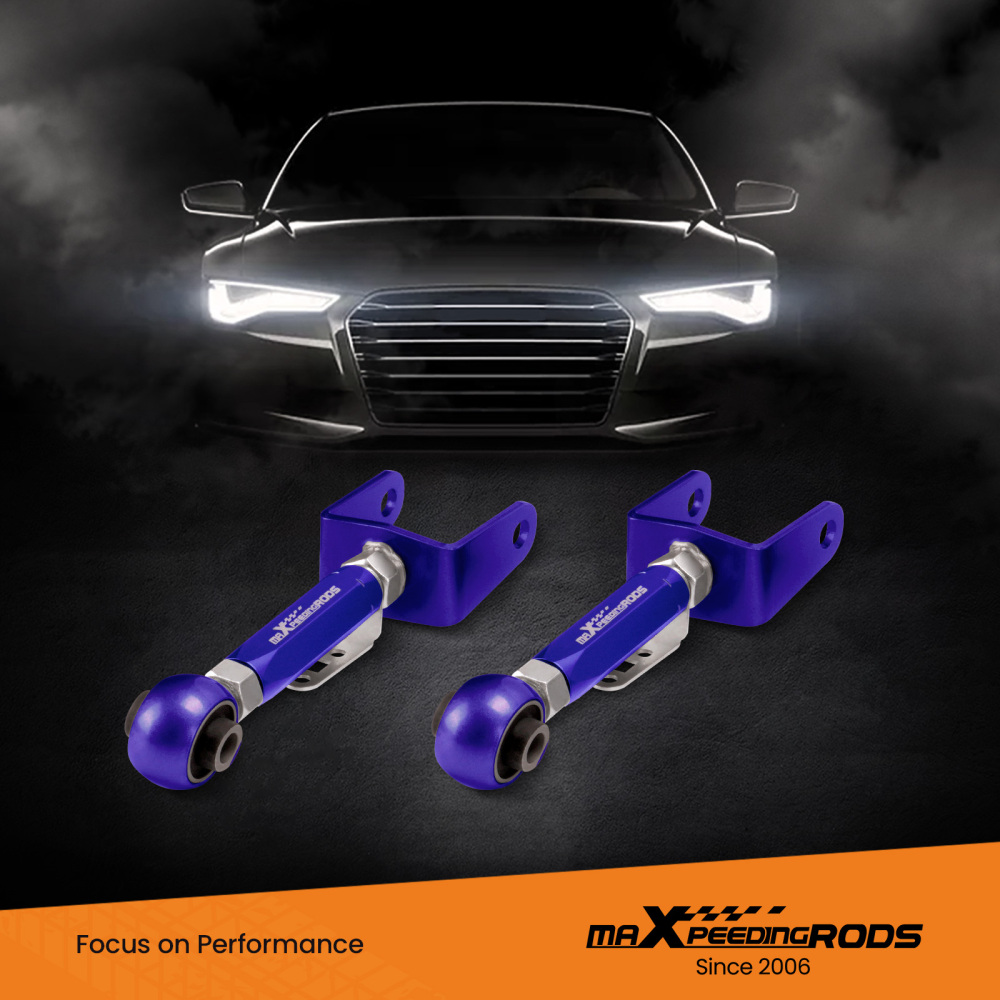 2x Adjustable Rear Camber Arms Kit Rubber Bushing compatible for Tesla model 3 / Y 2017-Up