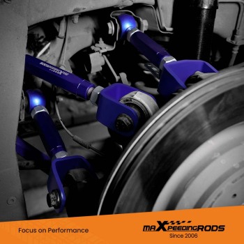 2x Adjustable Rear Camber Arms Kit Rubber Bushing compatible for Tesla model 3 / Y 2017-Up