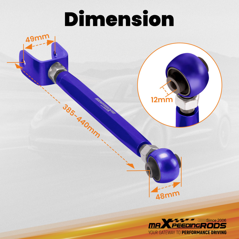 2x Adjustable Rear Lower Alignment Trailing Arms for Tesla model 3 / Y 2017-2021