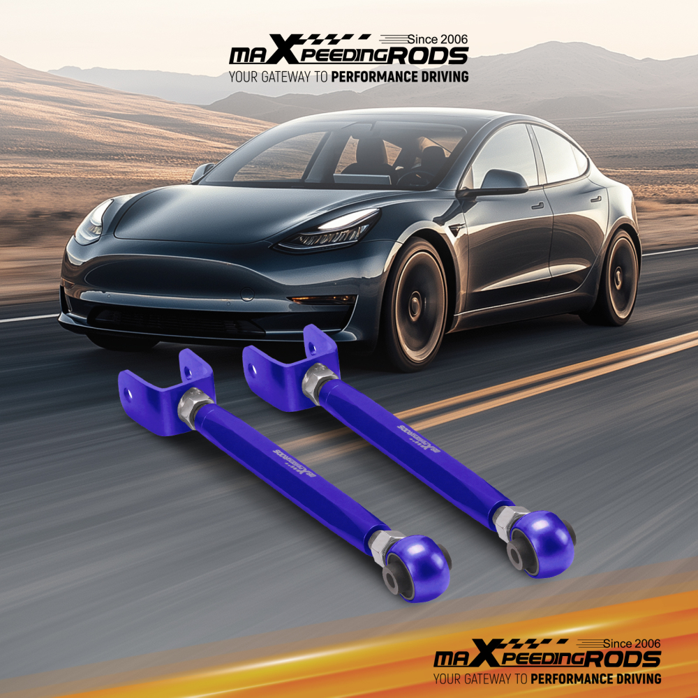 2x Adjustable Rear Lower Alignment Trailing Arms for Tesla model 3 / Y 2017-2021