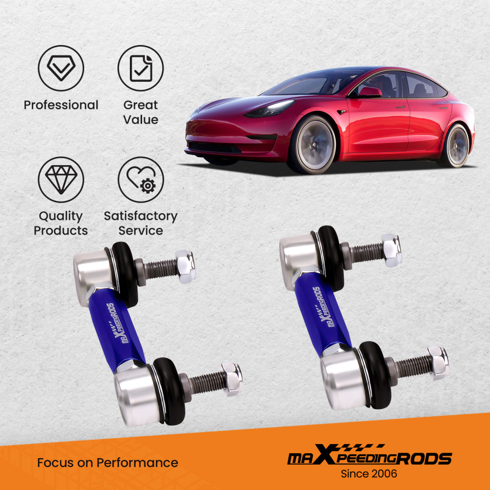 Pair Adjustable Rear Stabilizer End Links Drop Link compatible for Tesla model 3 2017-2022