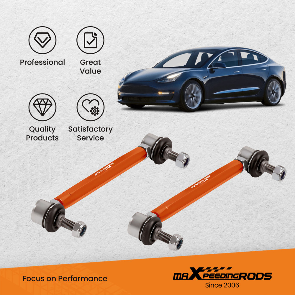 Adjustable Front Anti-Roll Bar End Link Stabilizer compatible for Tesla model 3 / Y 2017-Up