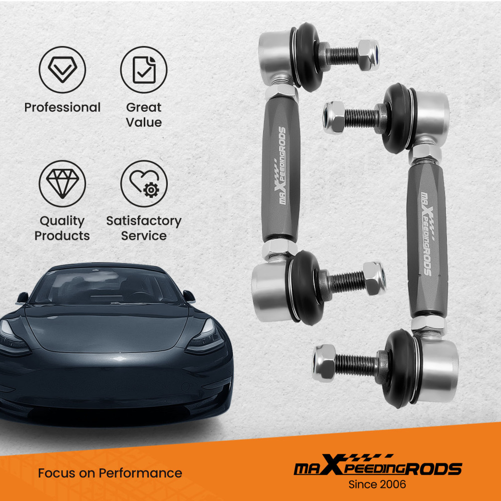 Adjustable Rear Swaybar End Link Kits Anti-Roll Bar compatible for Tesla model 3 / Y 2017+