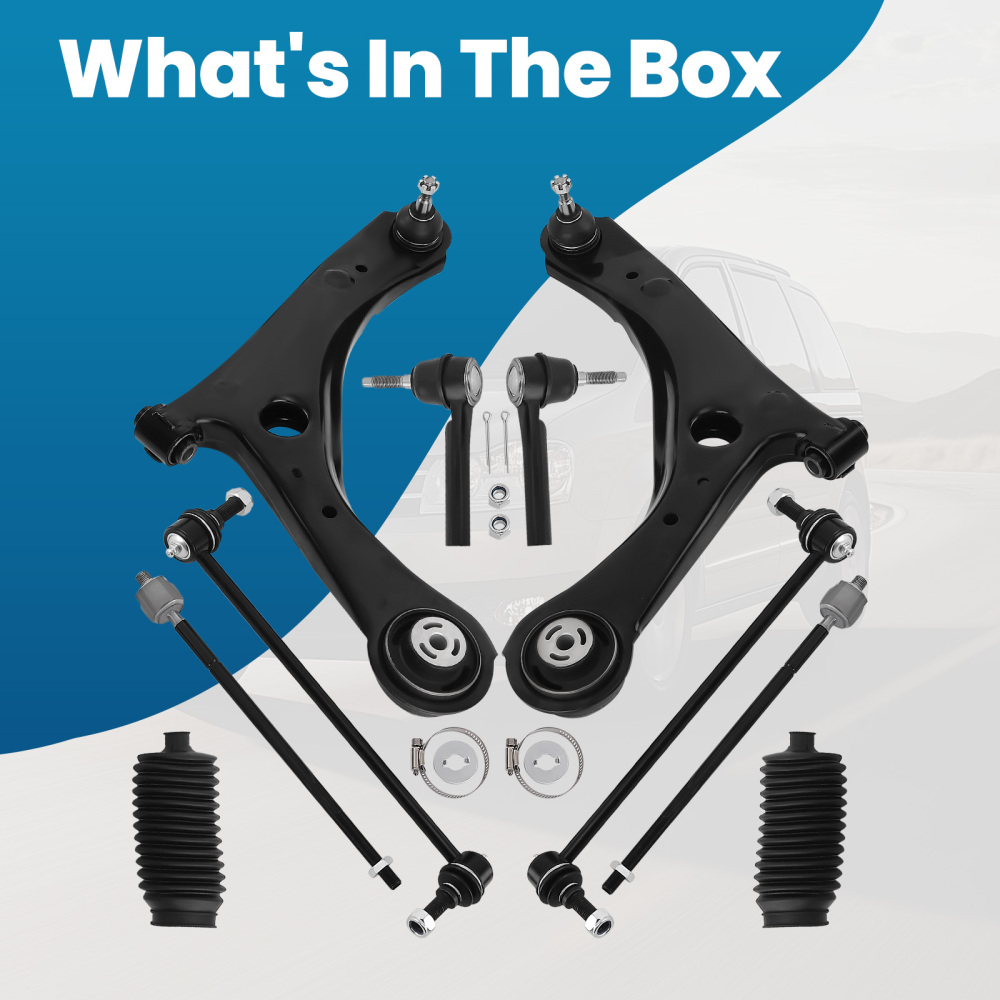 Front Lower Control Arms Sway Bar End Link Tie Rod for 2008-2018 Grand Caravan
