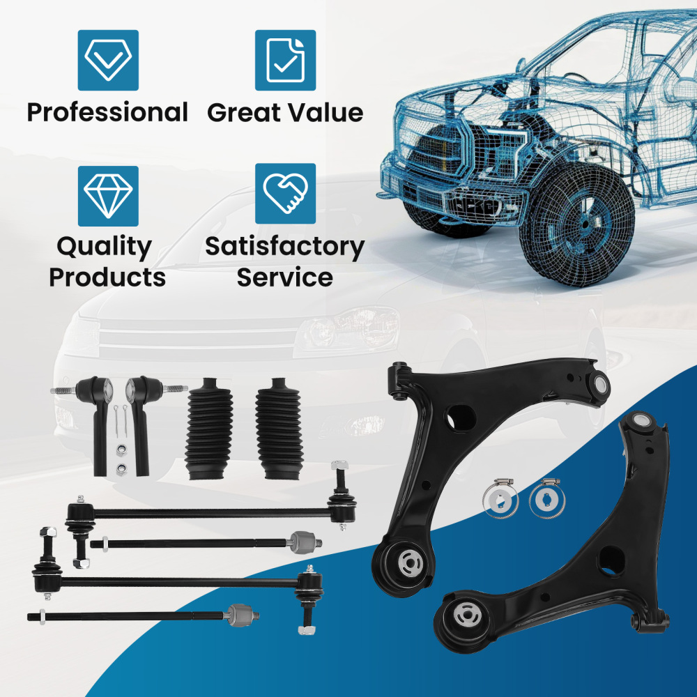 Front Lower Control Arms Sway Bar End Link Tie Rod for 2008-2018 Grand Caravan