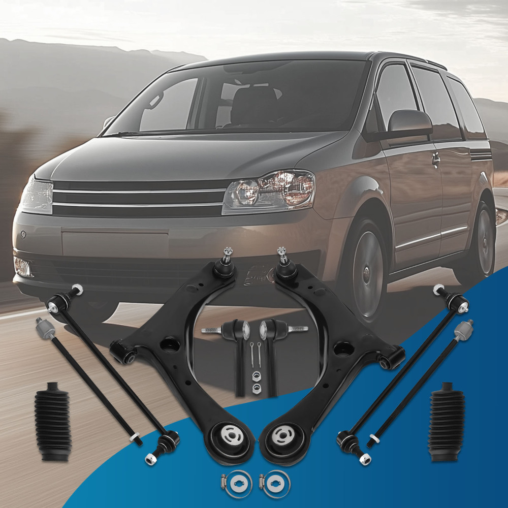Front Lower Control Arms Sway Bar End Link Tie Rod for 2008-2018 Grand Caravan