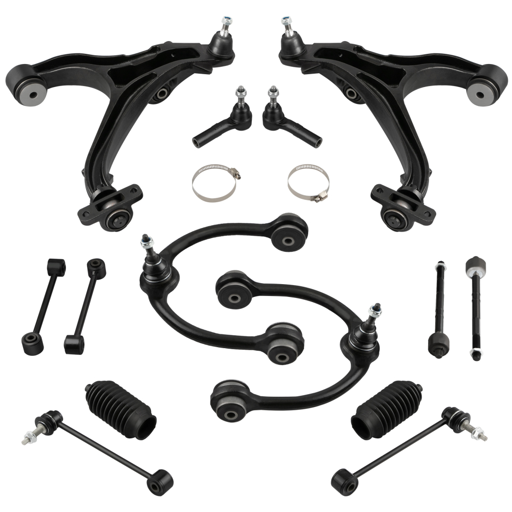 14x Front Upper Lower Control Arms compatible for Jeep Commander Grand Cherokee 2005-2010