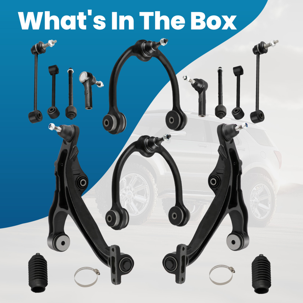 14x Front Upper Lower Control Arms compatible for Jeep Commander Grand Cherokee 2005-2010