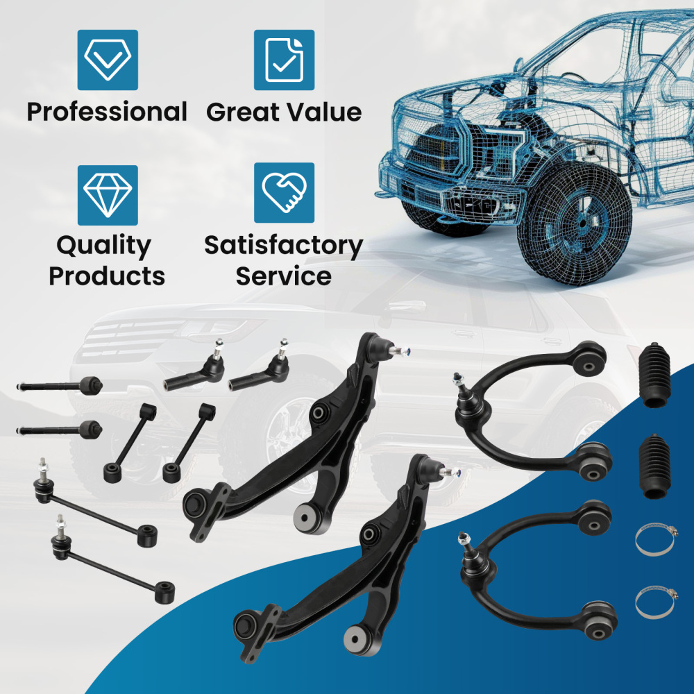14x Front Upper Lower Control Arms compatible for Jeep Commander Grand Cherokee 2005-2010
