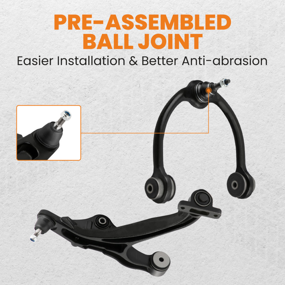 14x Front Upper Lower Control Arms compatible for Jeep Commander Grand Cherokee 2005-2010