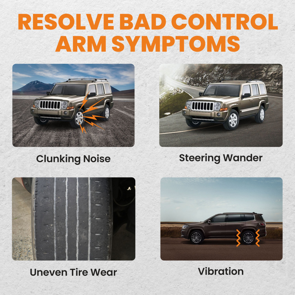 14x Front Upper Lower Control Arms compatible for Jeep Commander Grand Cherokee 2005-2010