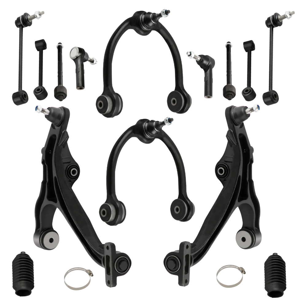 14x Front Upper Lower Control Arms compatible for Jeep Commander Grand Cherokee 2005-2010