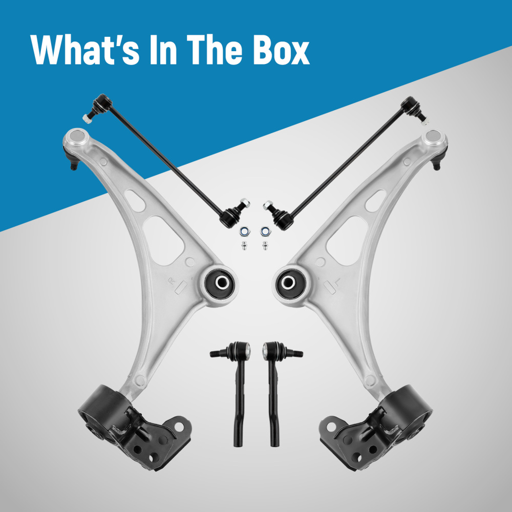 6x Front Lower Control Arms Tie Rods Kit compatible for Acura MDX 2014-20 Pilot 2016-21