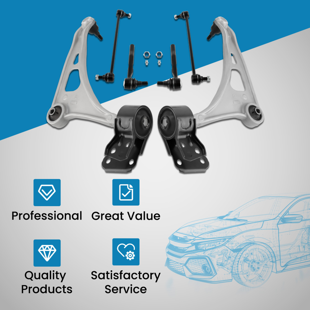 6x Front Lower Control Arms Tie Rods Kit compatible for Acura MDX 2014-20 Pilot 2016-21