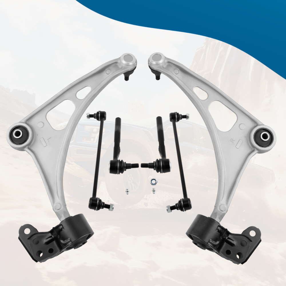 6x Front Lower Control Arms Tie Rods Kit compatible for Acura MDX 2014-20 Pilot 2016-21