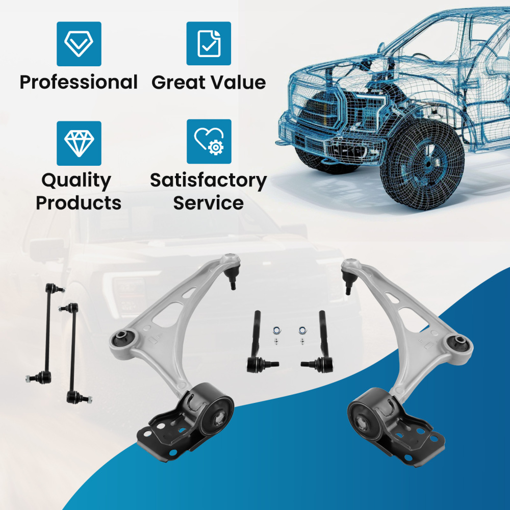 6x Front Lower Control Arms Tie Rods Kit compatible for Acura MDX 2014-20 Pilot 2016-21