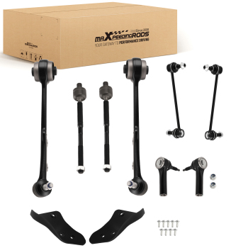 8x Front Lower Control Arms Tie Rods Sway Bars compatible for Ford Mustang 2015 - 2019