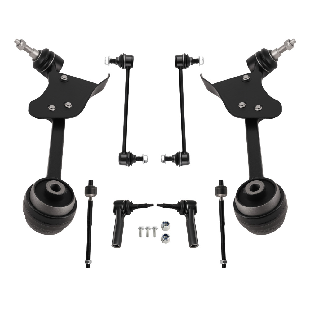 8x Front Lower Control Arms Tie Rods Sway Bars compatible for Ford Mustang 2015 - 2019