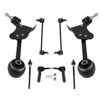 8x Front Lower Control Arms Tie Rods Sway Bars compatible for Ford Mustang 2015 - 2019