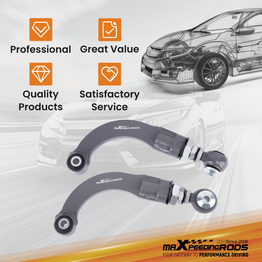 MaXpeedingrods Adjustable Rear Camber Arms Kit For 2015-2023 compatible for Ford Mustang Edge
