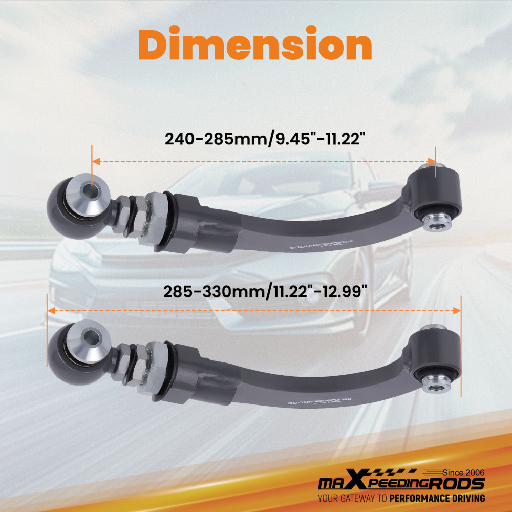 MaXpeedingrods Adjustable Rear Camber Arms Kit For 2015-2023 compatible for Ford Mustang Edge