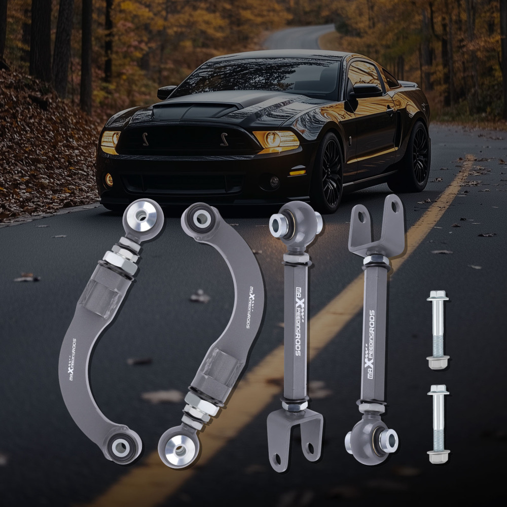 4pcs Adjustable Rear Camber Toe Arms Kit LeftRight For 2015-2023 compatible for Ford Mustang