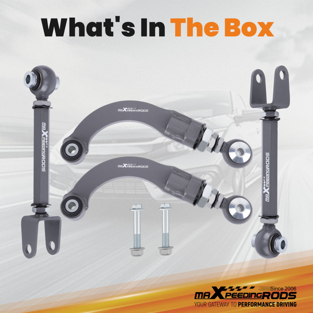 4pcs Adjustable Rear Camber Toe Arms Kit LeftRight For 2015-2023 compatible for Ford Mustang