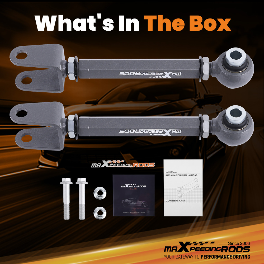 2x Adjustable Rear Toe Trailing Arms Kit For 2015 2016 2017-2023 compatible for Ford Mustang