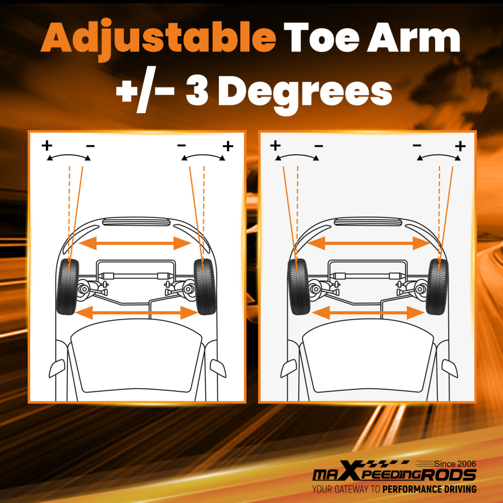 2x Adjustable Rear Toe Trailing Arms Kit For 2015 2016 2017-2023 compatible for Ford Mustang