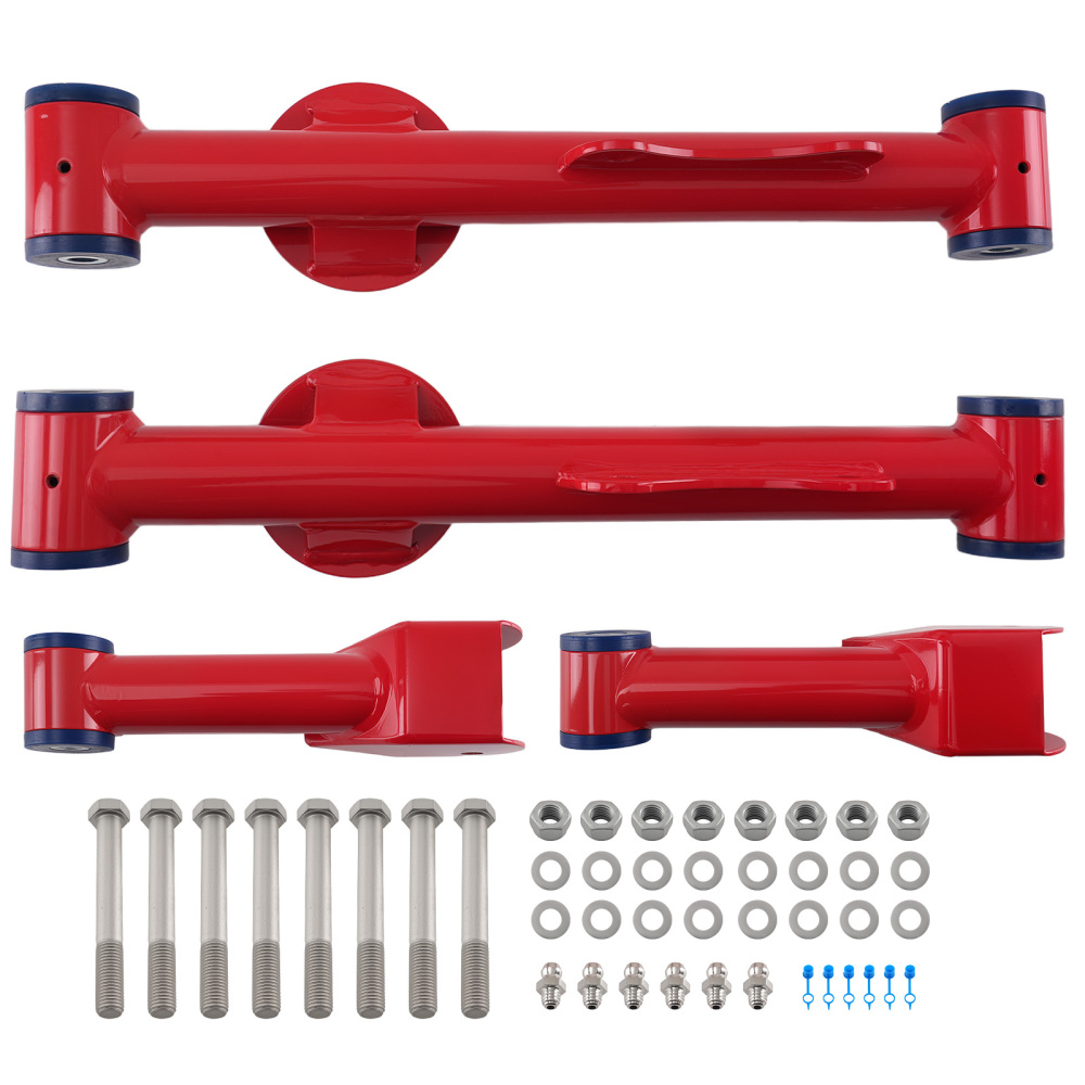 Compatible for Ford Mustang 79-04 Upper Lower Rear Tubular Control Arms w/ Hardware 4pcs suspension arms