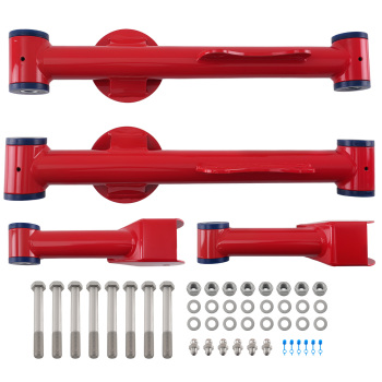 Compatible for Ford Mustang 79-04 Upper Lower Rear Tubular Control Arms w/ Hardware 4pcs suspension arms
