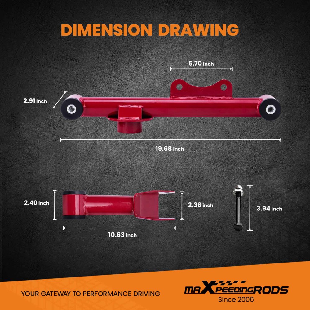 Compatible for Ford Mustang 1979 Upper Lower Rear Tubular Control Arms w/ bushing Bolt Nut