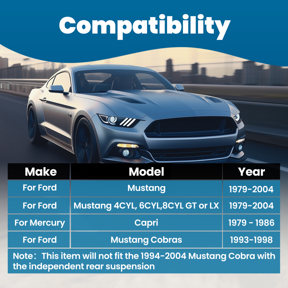 Compatible for Ford Mustang 1979 Upper Lower Rear Tubular Control Arms w/ bushing Bolt Nut