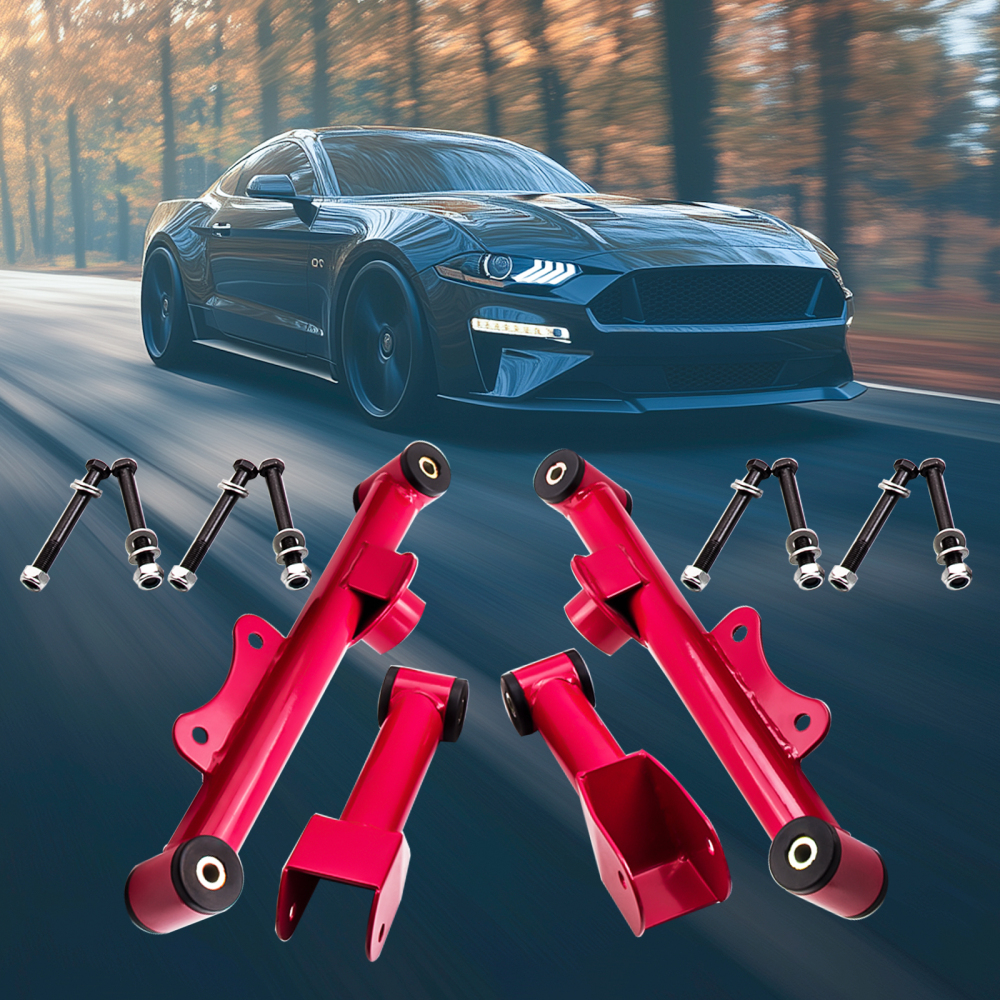 Compatible for Ford Mustang 1979 Upper Lower Rear Tubular Control Arms w/ bushing Bolt Nut