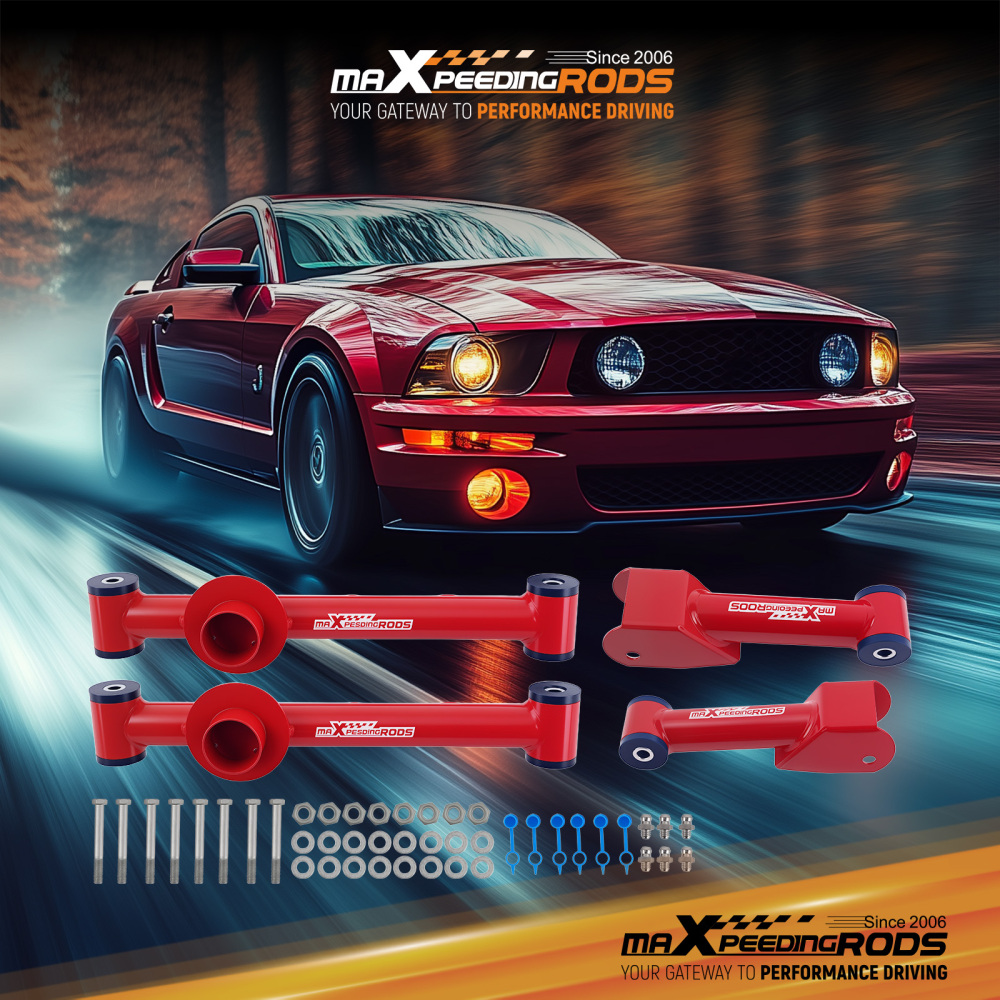 Tubular Upper Lower Rear Control Arm Kit compatible for Ford Mustang 79-04 compatible for Mercury Capri 86