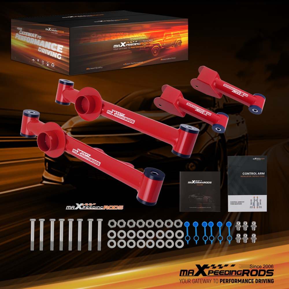 Tubular Upper Lower Rear Control Arm Kit compatible for Ford Mustang 79-04 compatible for Mercury Capri 86