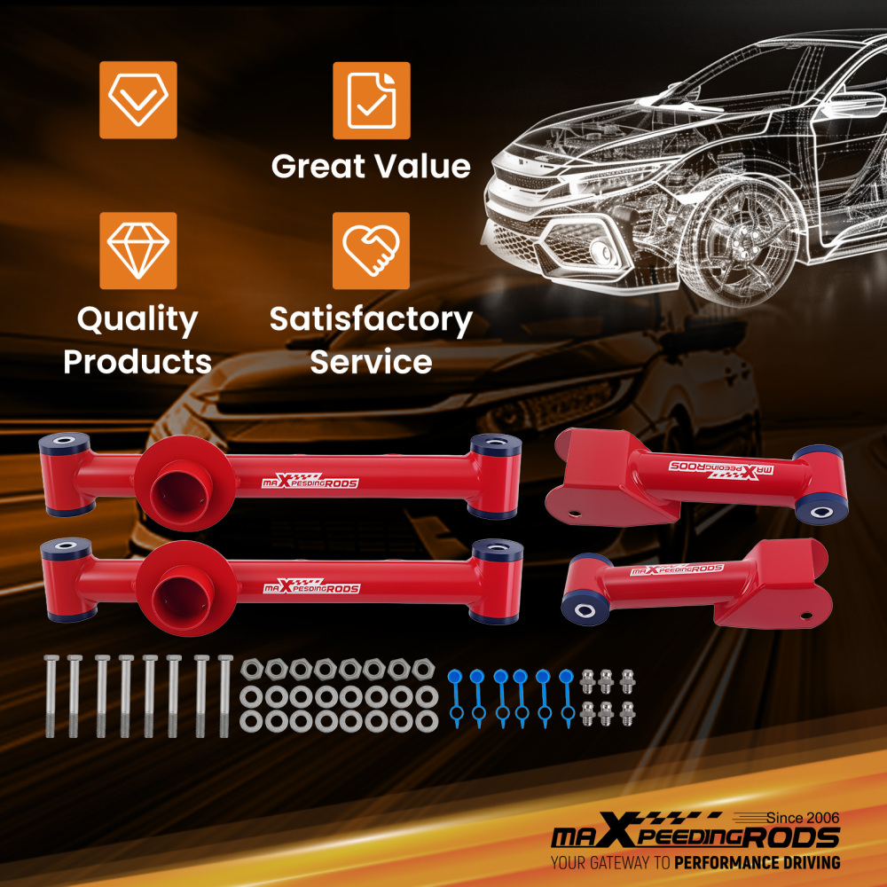 Tubular Upper Lower Rear Control Arm Kit compatible for Ford Mustang 79-04 compatible for Mercury Capri 86