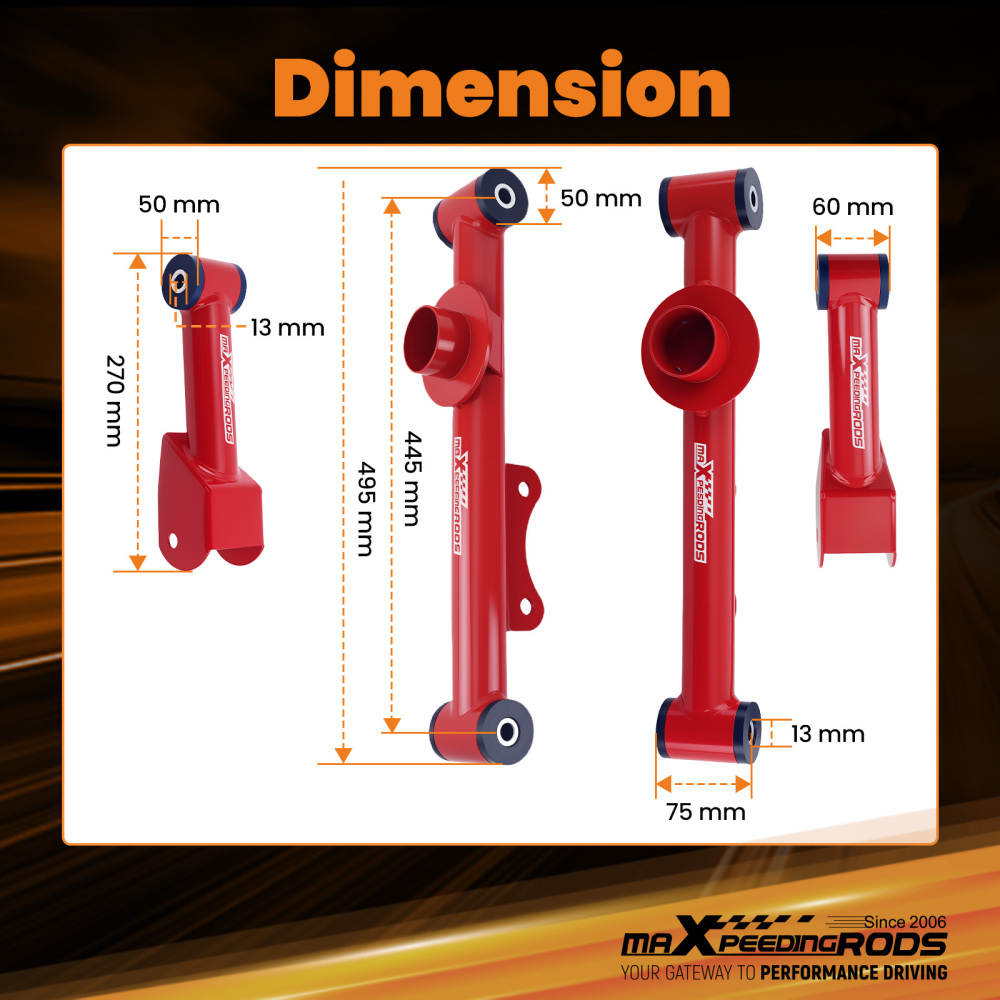 Tubular Upper Lower Rear Control Arm Kit compatible for Ford Mustang 79-04 compatible for Mercury Capri 86