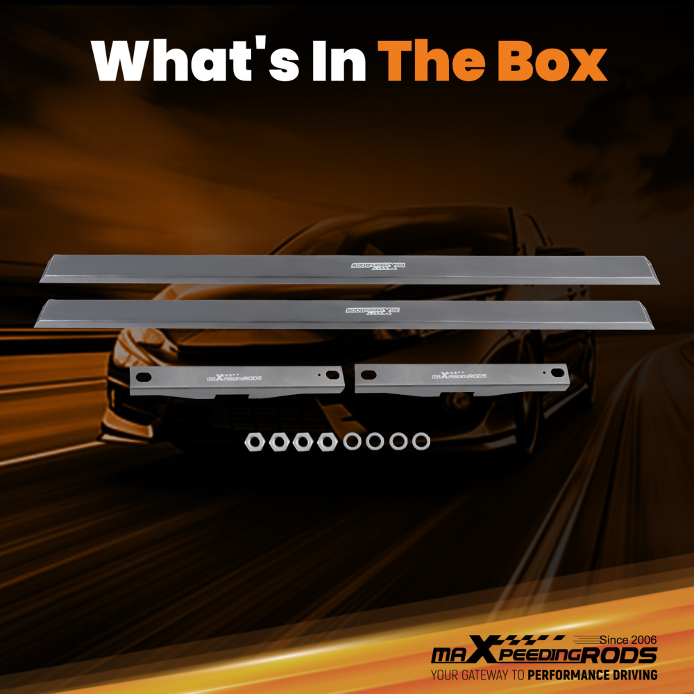 45 12 Gauge Square Subframe Connectors Weld In for 1979-04 compatible for Ford Mustang Cobra