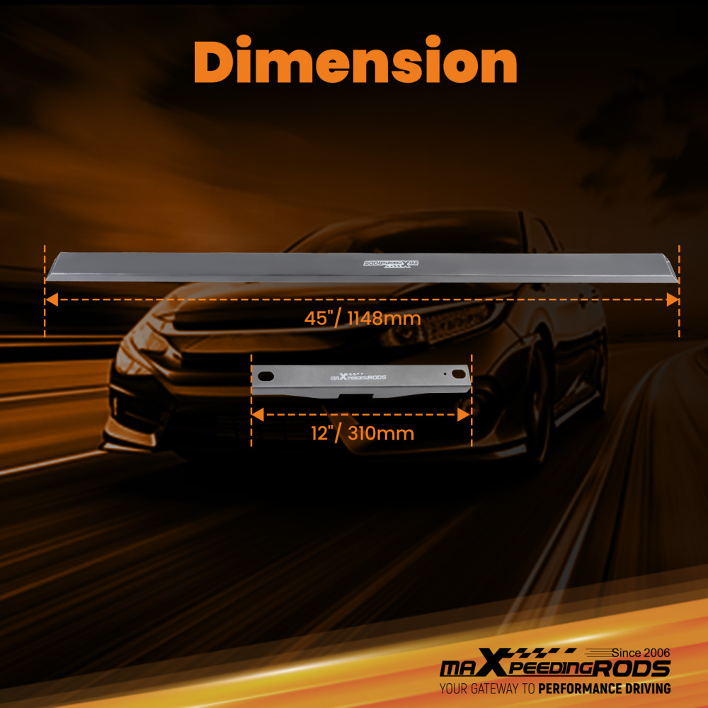 45 12 Gauge Square Subframe Connectors Weld In for 1979-04 compatible for Ford Mustang Cobra