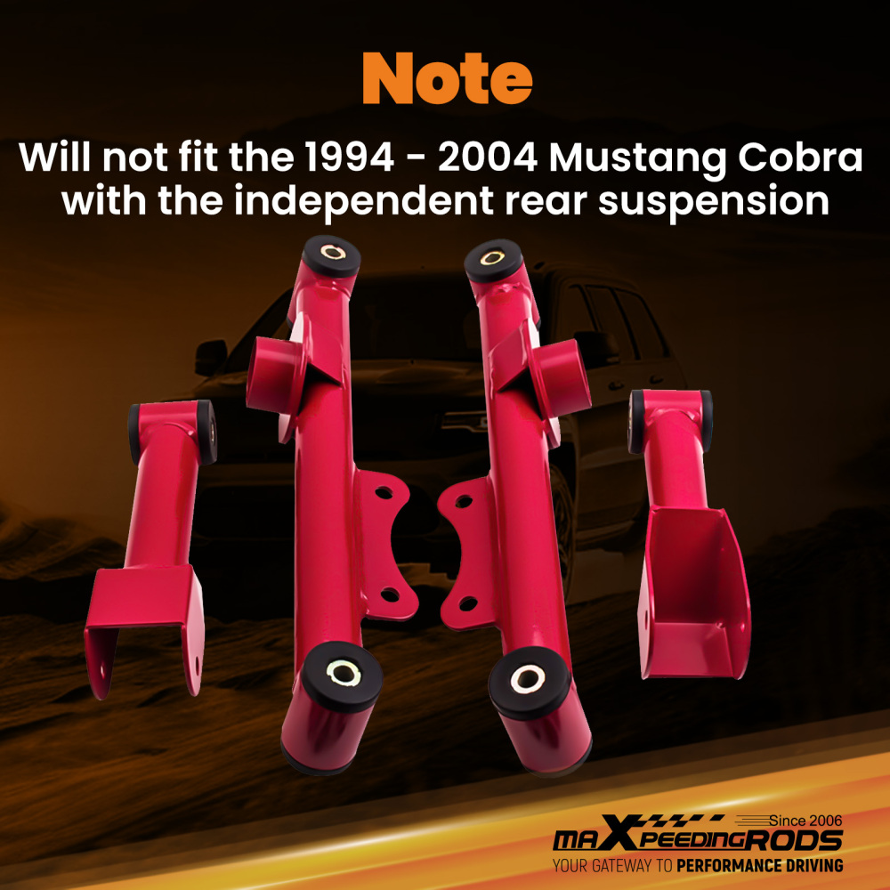 Rear UpperLower Control Arms Subframe Connectors compatible for Ford Mustang 79-04