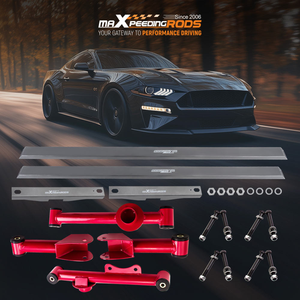 Rear UpperLower Control Arms Subframe Connectors compatible for Ford Mustang 79-04